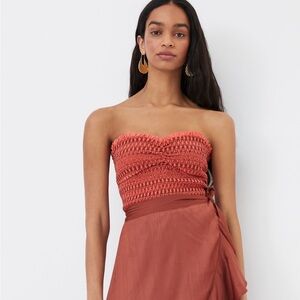 Anthropologie Smocked Sweetheart Tube Top